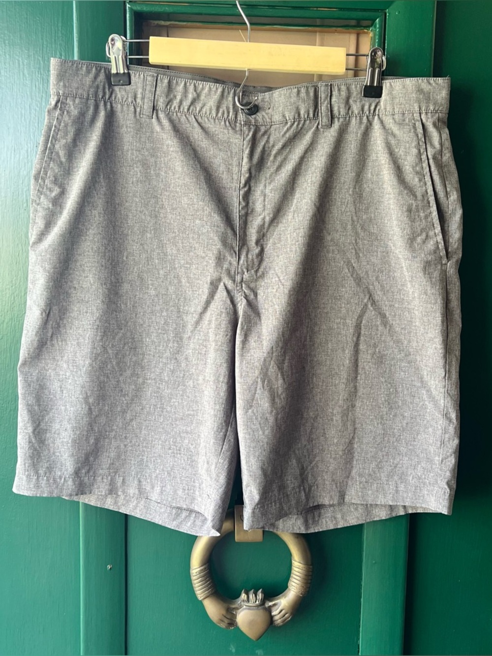 Hogan Men's Light Gray Flat-Front Shorts